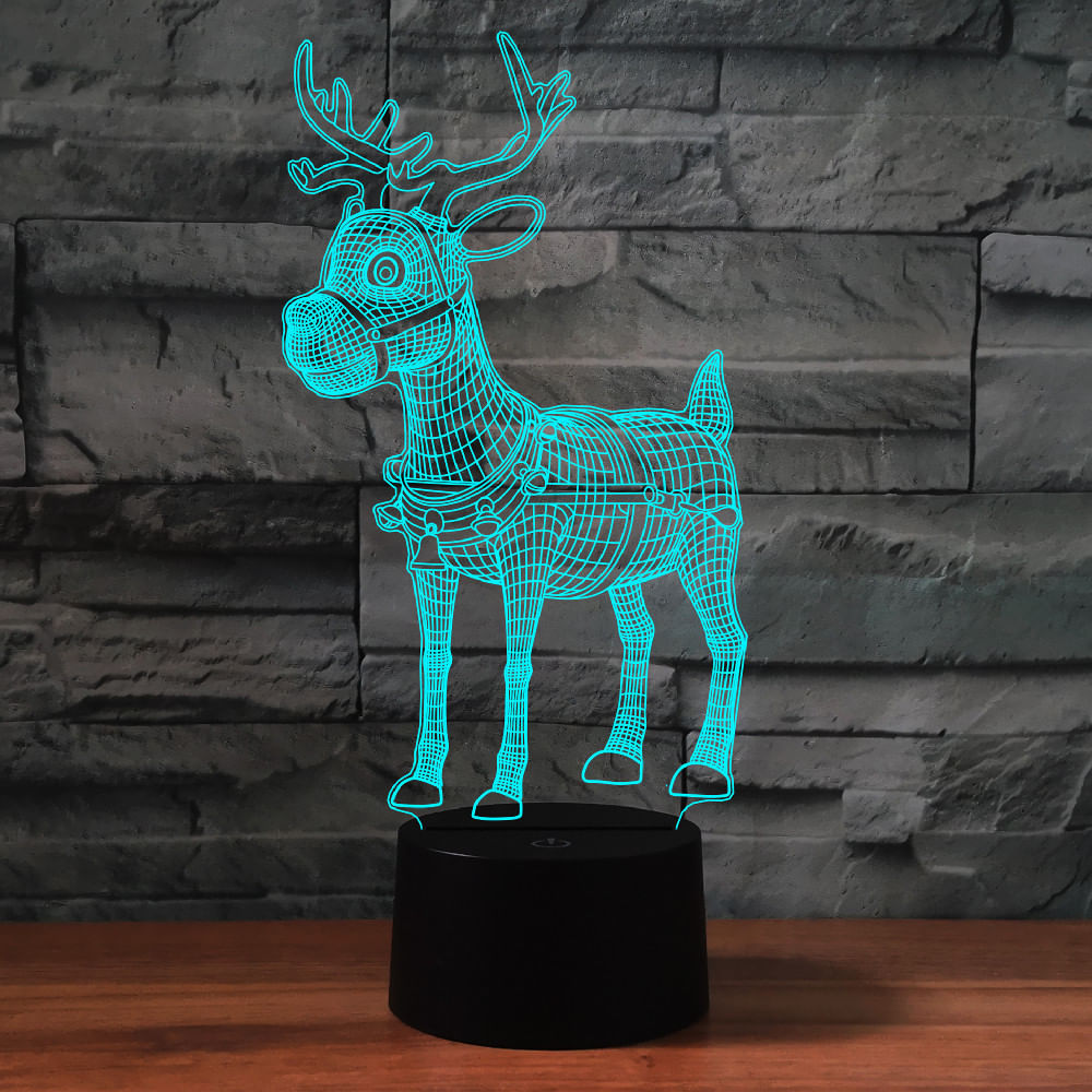 Ilusão De Gradiente De 16 Cores Com Luz Noturna 3d Christmas Deer