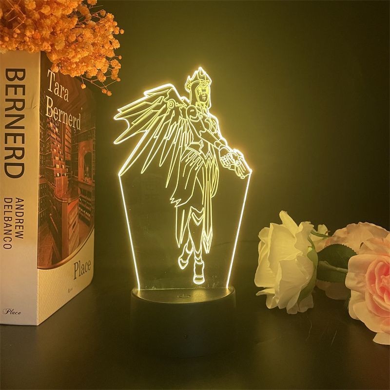 Capa Night Light Usb Overwatch Mercy Esports Para Pc Desktop