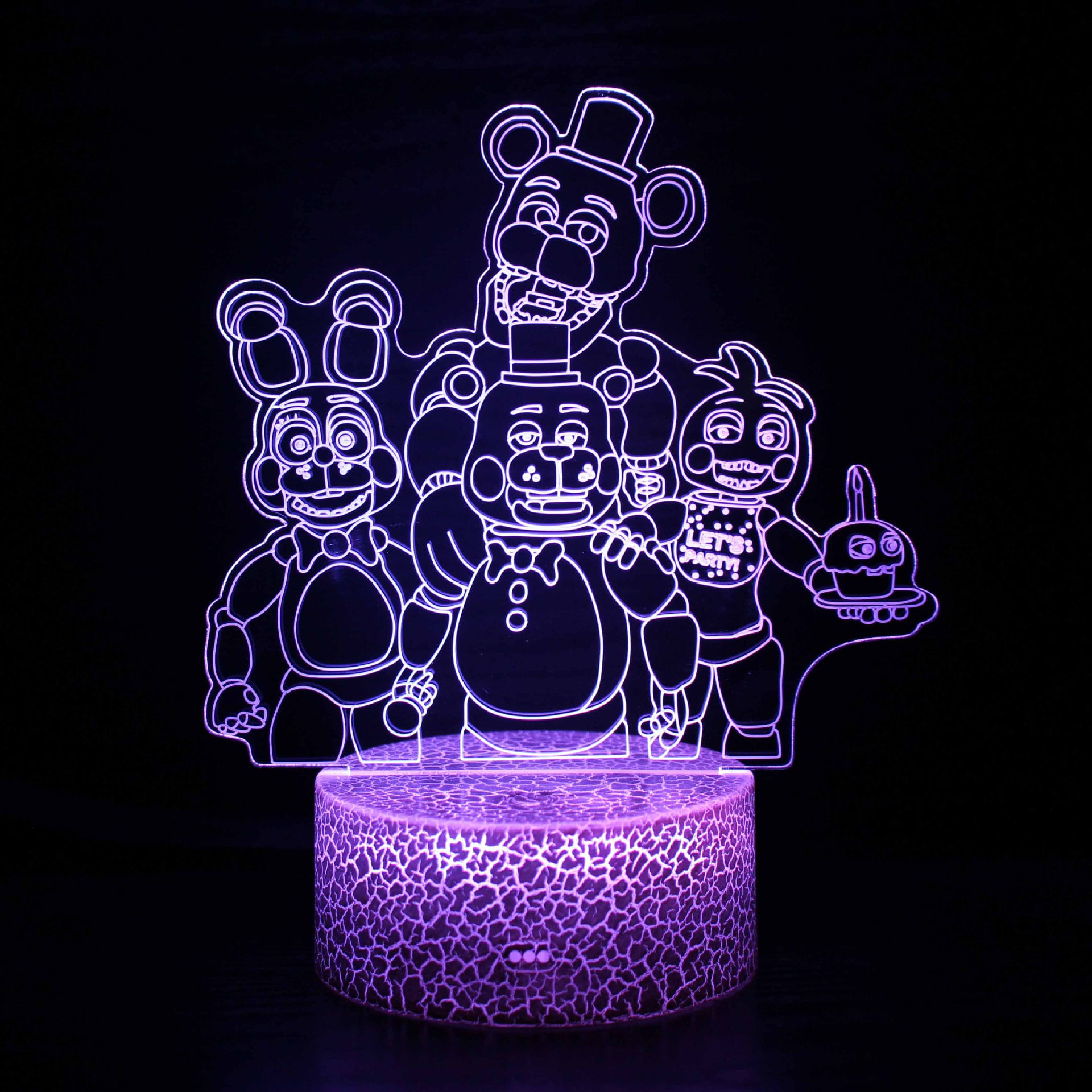 Luz Noturna 3D Teddy Bear USB Touch Colorful Com Controle Remoto