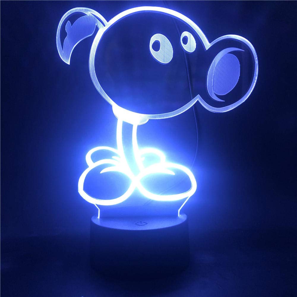 Lámpara Zhangmin Plants Vs Zombies Luz Nocturna Led 3d Usb