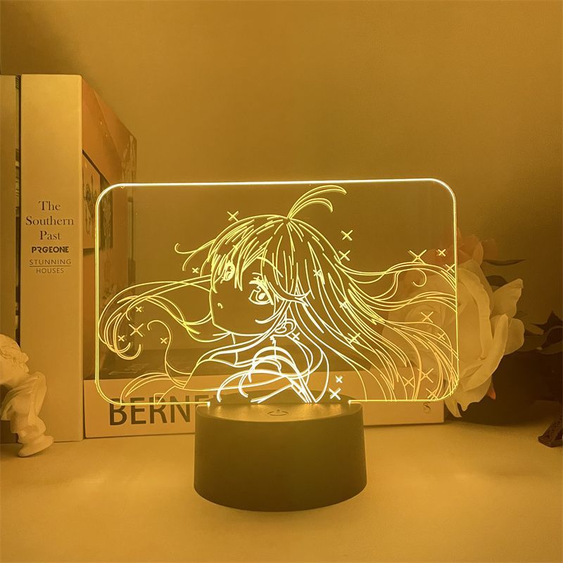 Luz Noturna 3D USB Electric Wave Para Menina E Menino