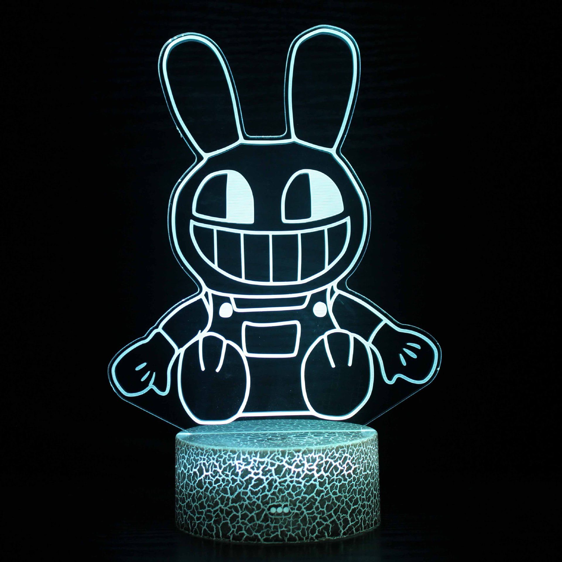 Luz Noturna 3D Rabbit Led Com Gradiente Colorido Com Controle Remoto