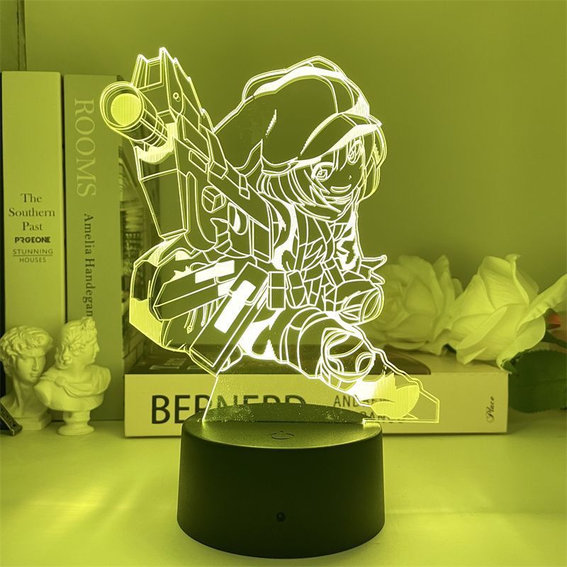 Luz Noturna 3D USB Swords Art Online Kirito Asuna Asada Shino