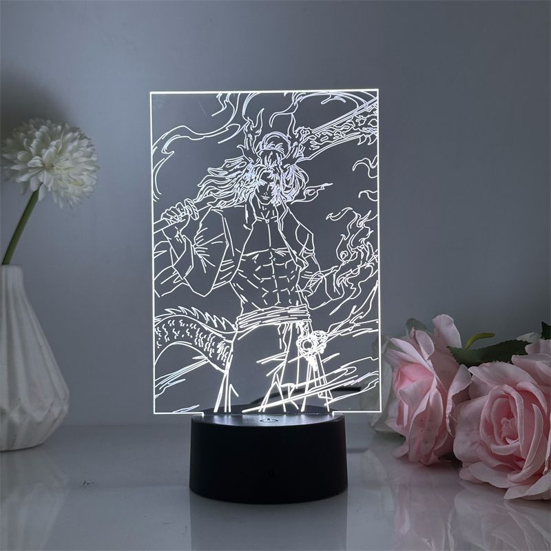 Luz Noturna Usb Naraka: Bladepoint Fire Man Com Ilusão 3d