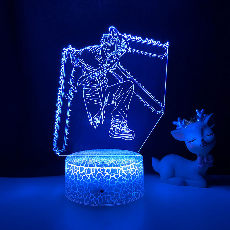 3D Night Light Anime Chainsaw Man Usb Touch Gradient