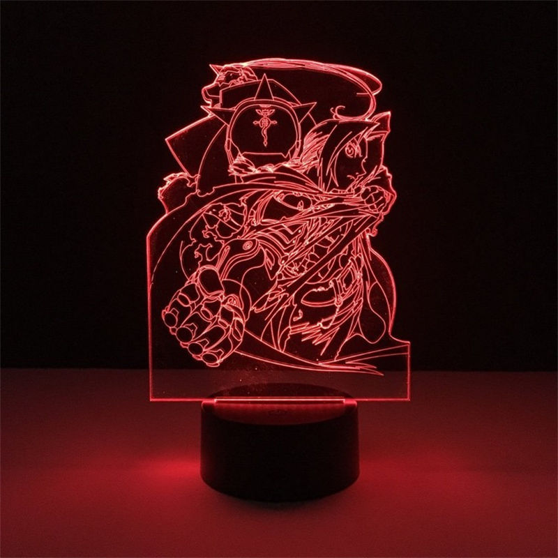Tema De Anime Night Light Usb Fullmetal Alchemist 3d Illusion