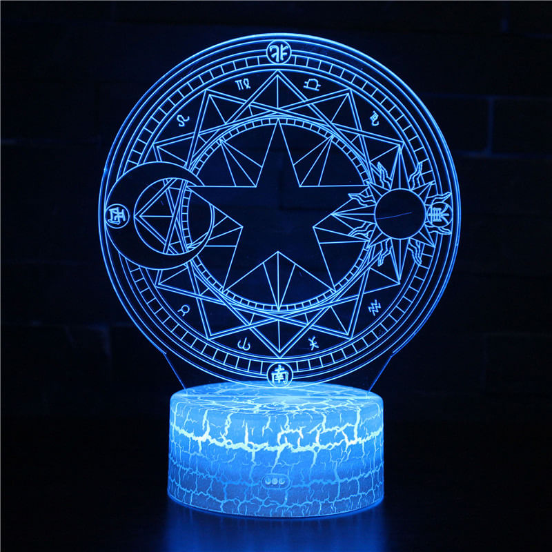 Candeeiro De Mesa De Acrílico 3D Night Light Eastern Deities Creative