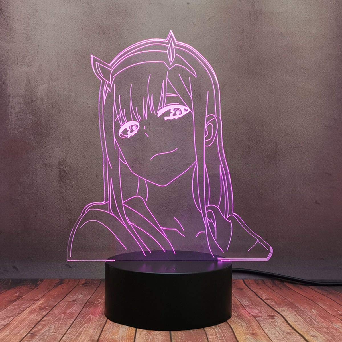Lámpara Nocturna Lamchim 3d Led Zero Two Anime