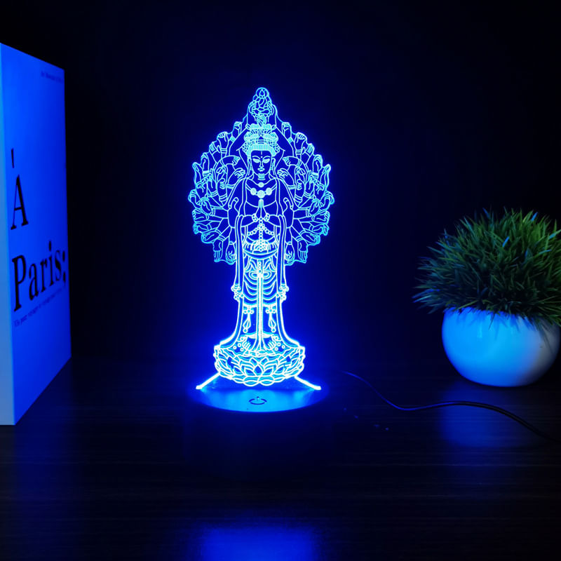 Luz Noturna Usb Buddha Wish Shurangama Mantra 22x15x6cm