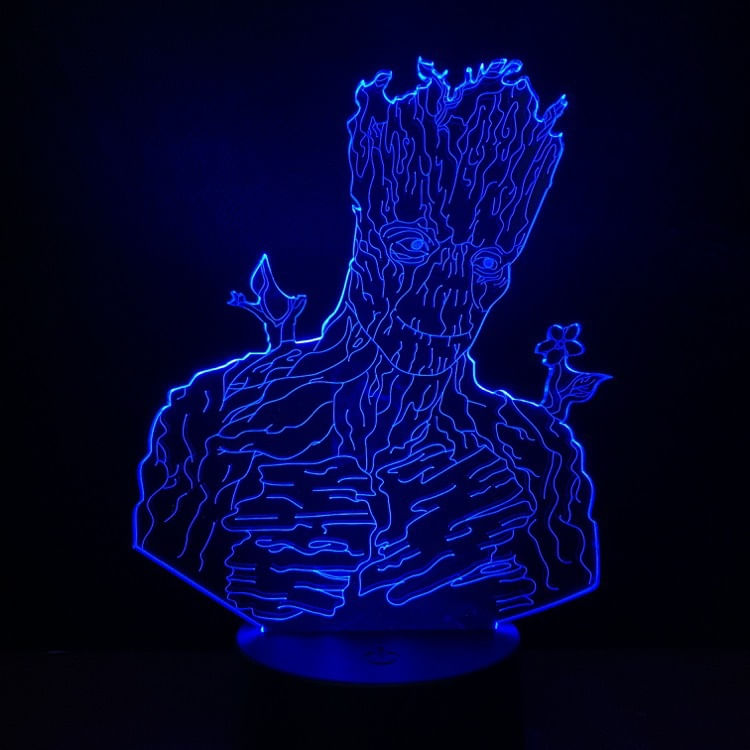 3D Night Light Guardiões Da Galáxia Groot Colorful Touch