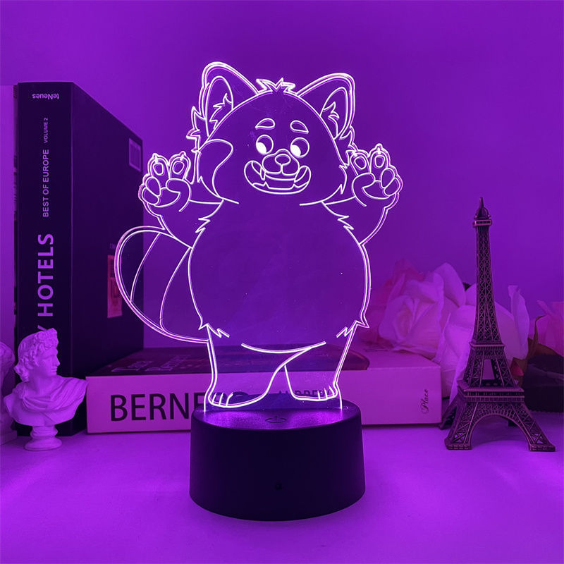 Luz Noturna Usb Red Bear Tanuki Figure Atmosphere Lamp