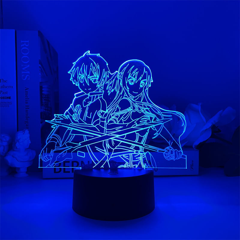 3D Night Light Sword Art Online Kirito Visual Illusion