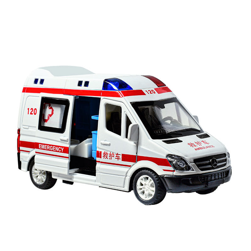 Ambulância De Brinquedo Para Crianças De 120 Ml Grande Com Portas E Luzes Que Podem Ser Abertas