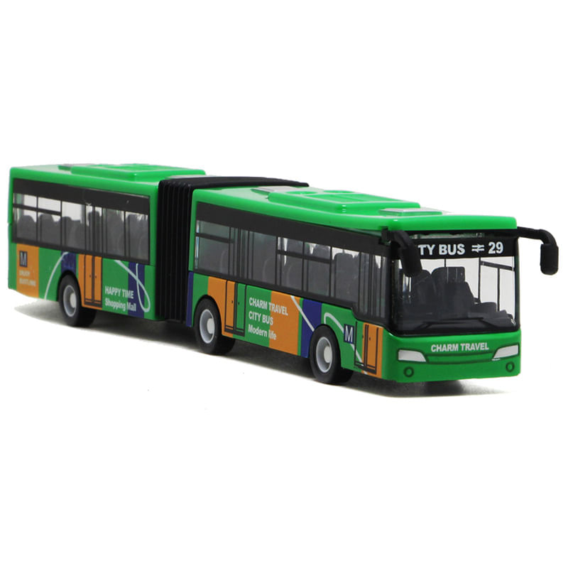 Ônibus De Brinquedo De Dois Andares Verde Fundido Para Crianças | Pull-back Ac