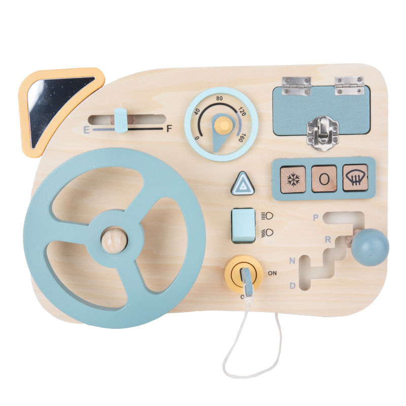 Brinquedo Montessori Steering Wheel Busy Board Ce Wooden Para Crianças