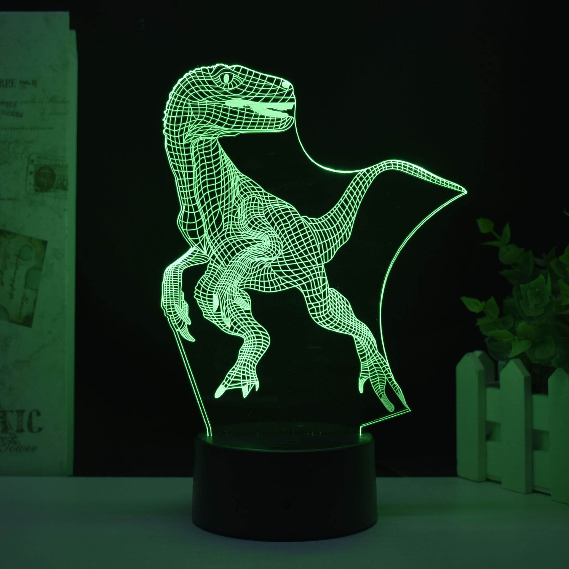 Coleção 3D Night Light Jurassics Dinosaur T-rex Com Controle Remoto