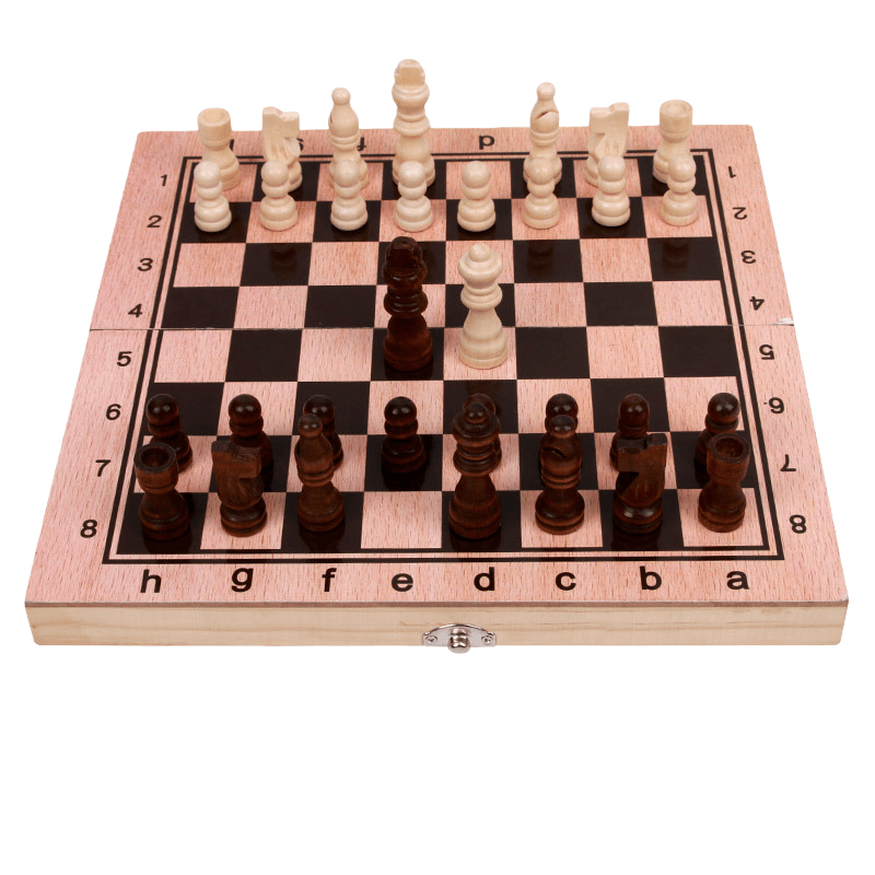 Conjunto De Xadrez Dobrável Para Crianças Em Madeira De Faia