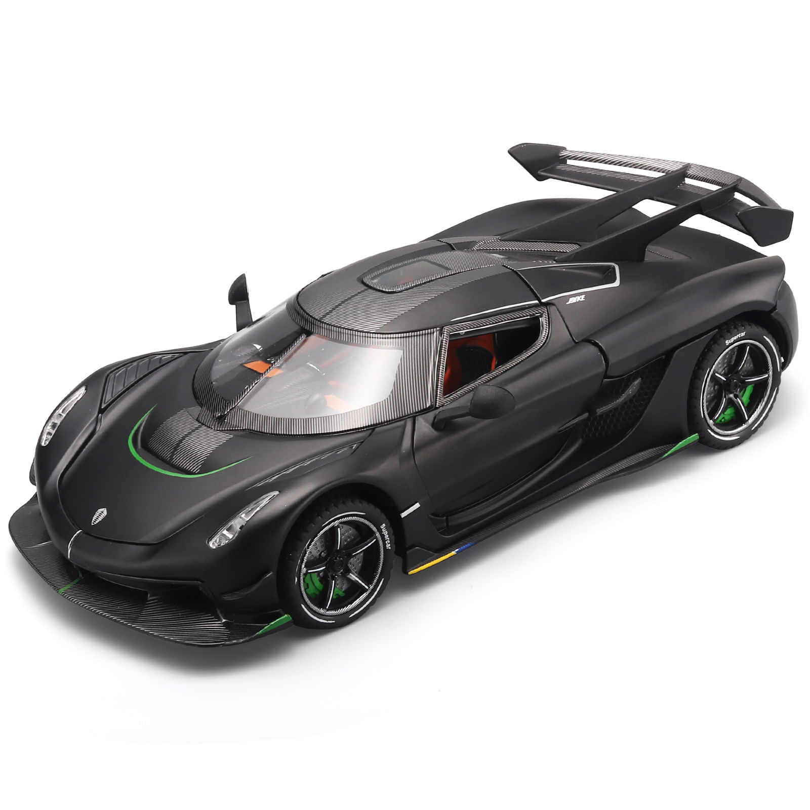 Modelo De Carro Fundido Sob Pressão Koenigsegg 1:24 Com Som E Luz Preta