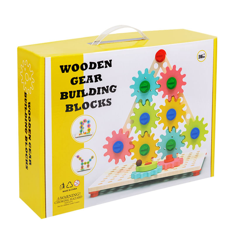 Brinquedo 3D Educacional Wooden Gear Puzzle Para Crianças