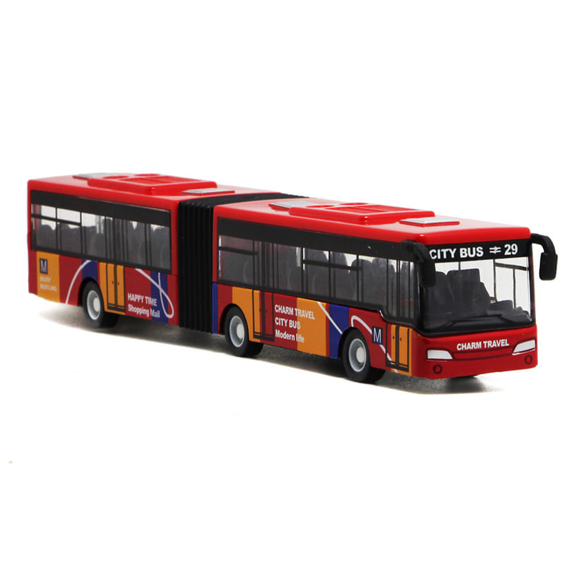 Toy Bus Red Alloy De Dois Andares Mini Pull-back Em Escala 1:32