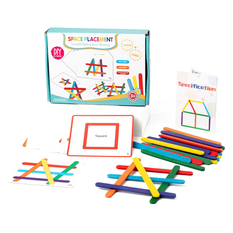 Counting Sticks Toy Rainbow Logic Color Learning Kids 3+
