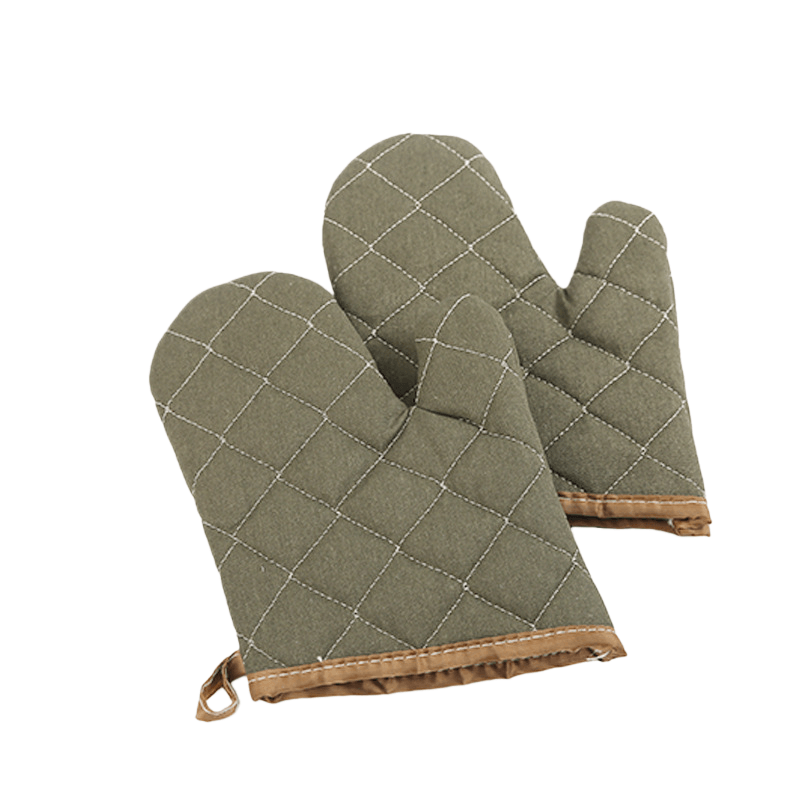 Luvas Resistentes Ao Calor De Algodão Verde Para Cozinha E Microondas