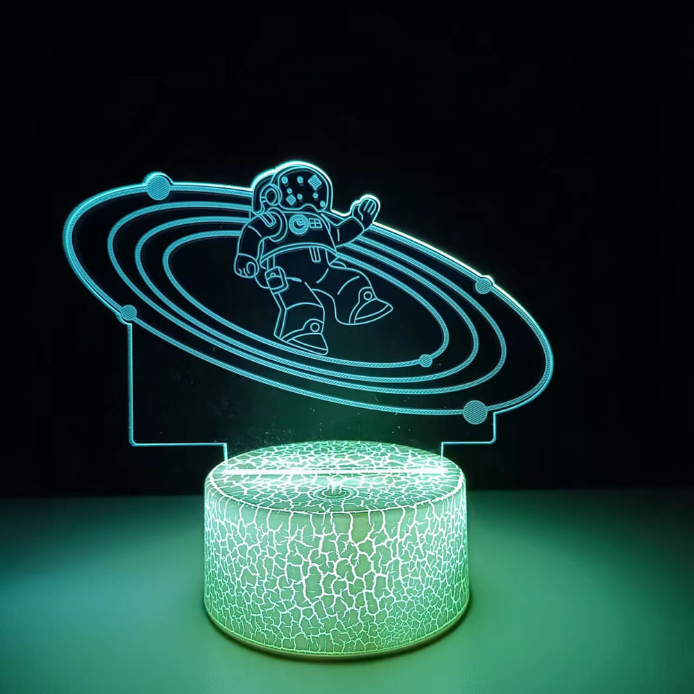 Lâmpada 3D Night Light Creative Astronaut Internet Ce Para Crianças