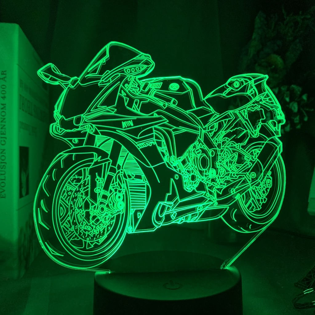 Motocicleta De Avião De Acrílico Com Luz Noturna 3D Para Crianças
