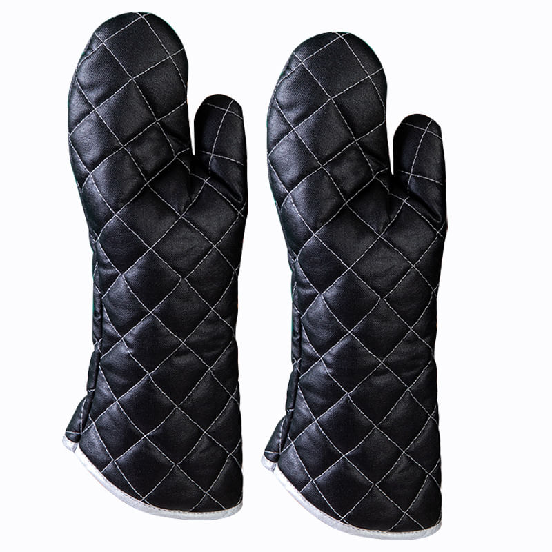 Luvas De Couro Estendido Resistentes Ao Calor Para Grelhar E Assar