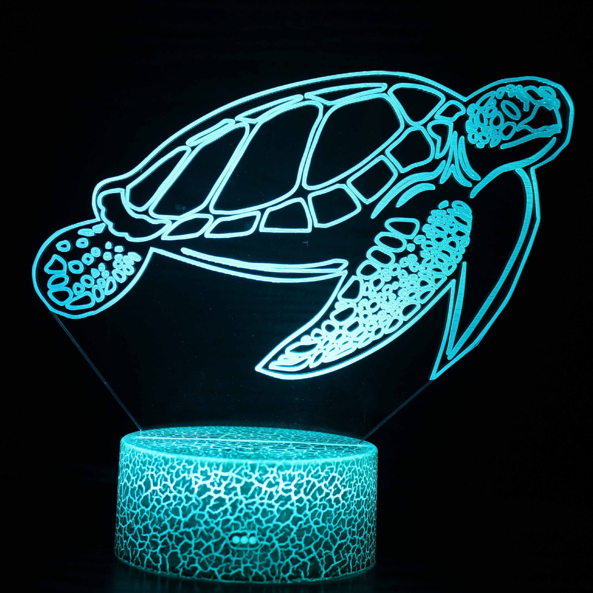 Lâmpada Decorativa Visual Led Night Light Turtle 3d