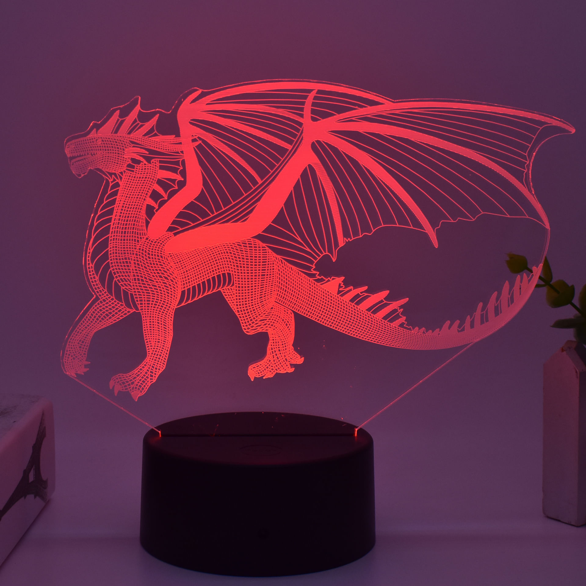 Night Light 3d Game Of Thrones Drogon Com Controle Remoto