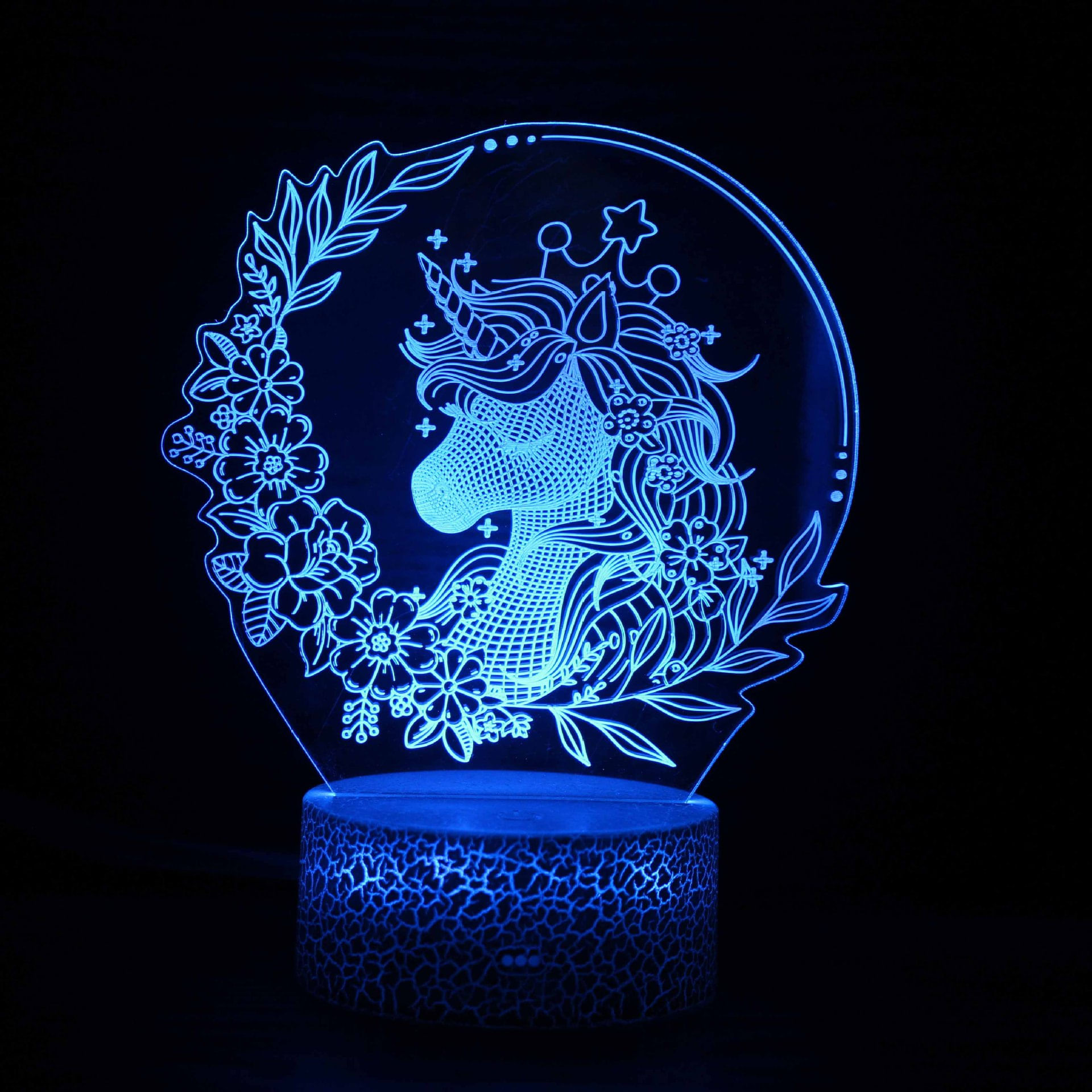 Candeeiro De Mesa Unicorn 3d Led Light Creative Visual Colorful