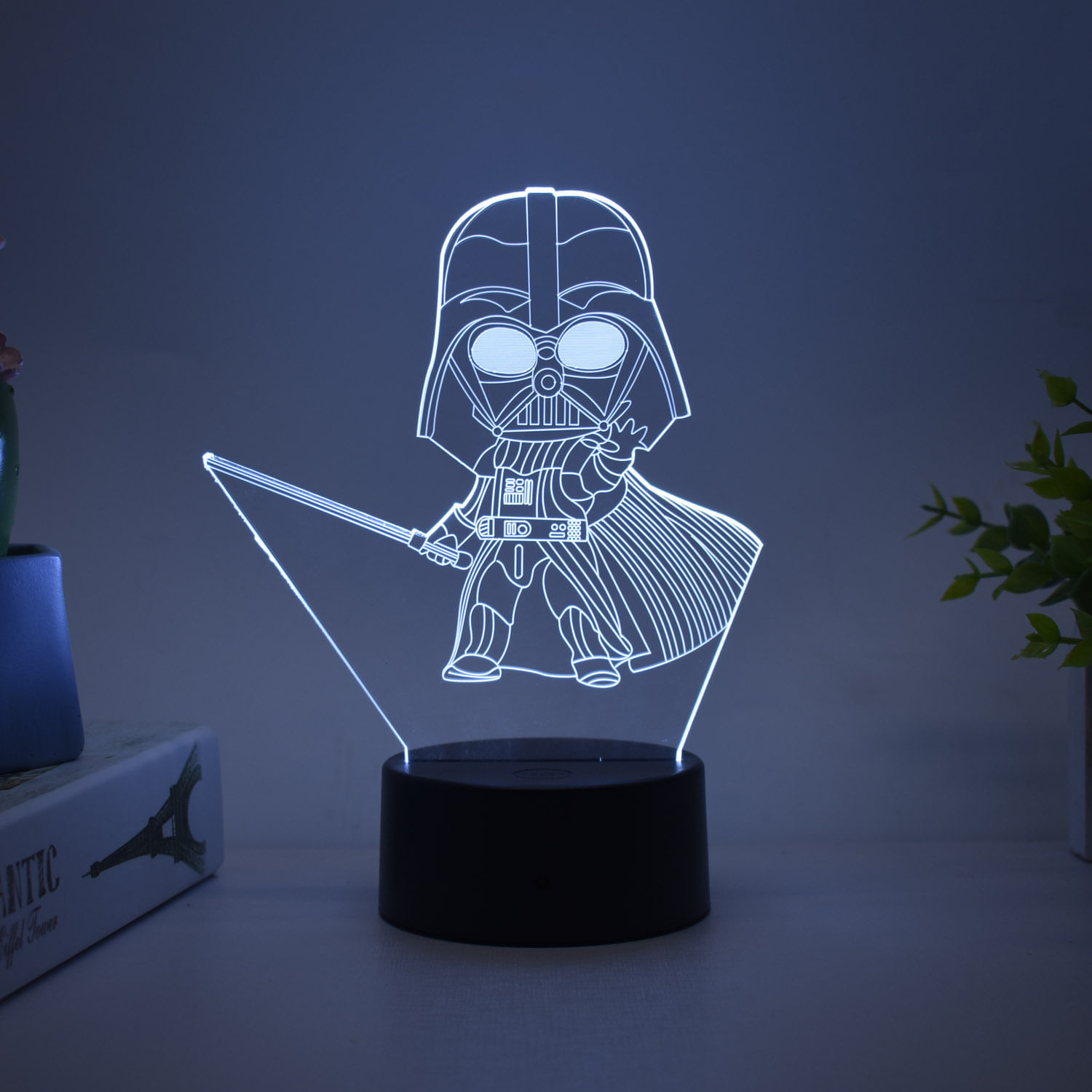 Candeeiro De Mesa 3D Com Luz Noturna Star Wars Darth Vader Led