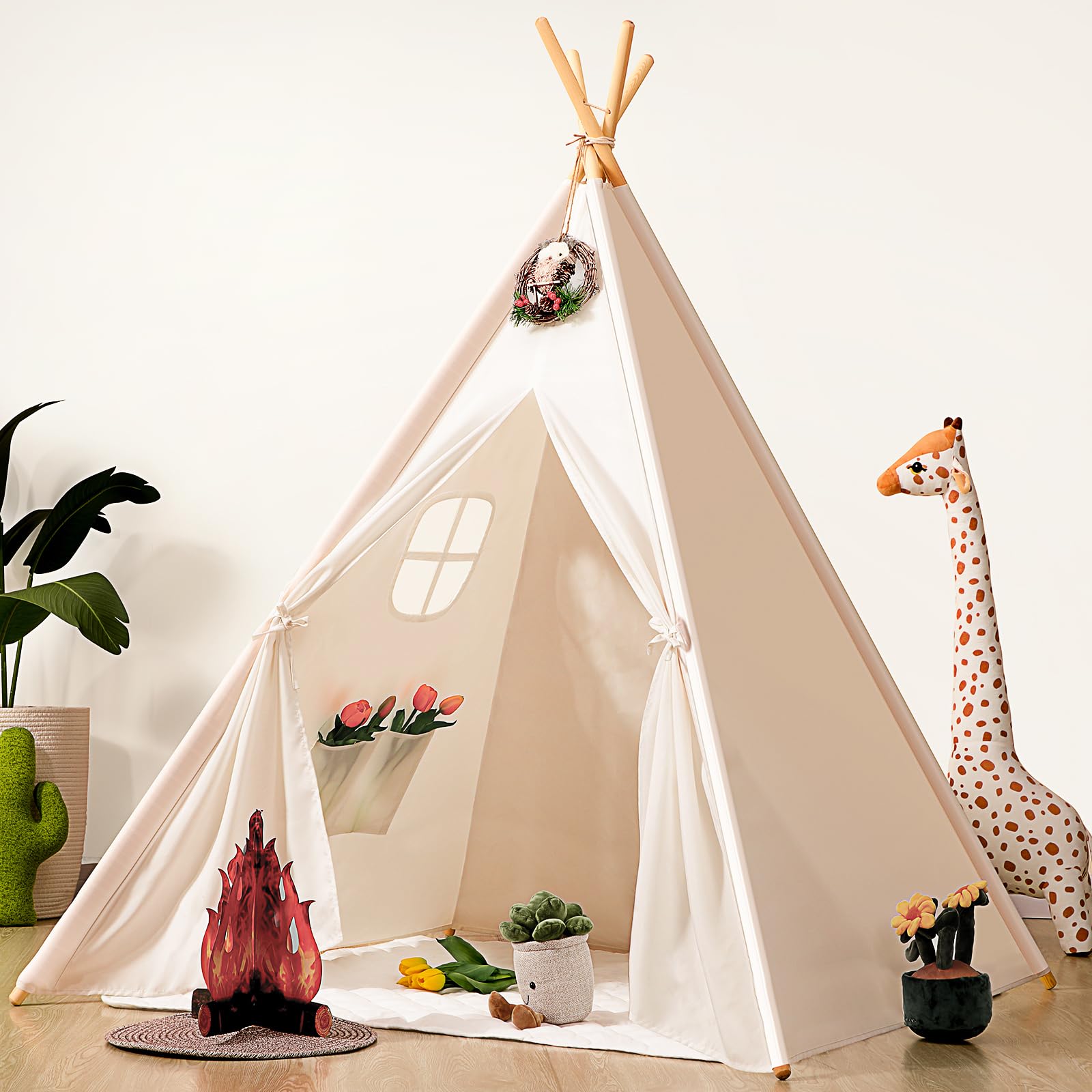 Tenda Kids Teepee Play Sumbababy Com Bandeira Colorida E Estojo De Transporte