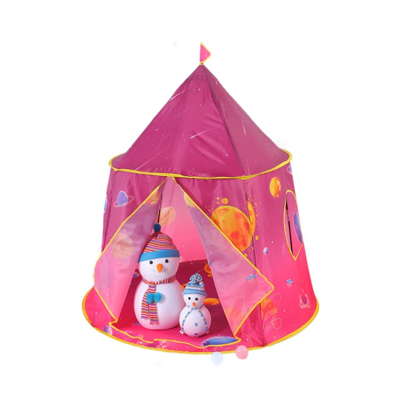 Tenda De Brincar Vermelha Para Crianças Com Mosquiteiro, Castelo Dobrável 116x116x120cm