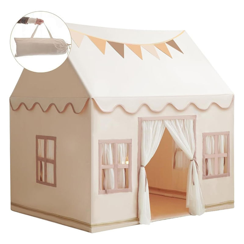 Indoor Play Tent House, Estilo Nórdico, Bege Para Crianças