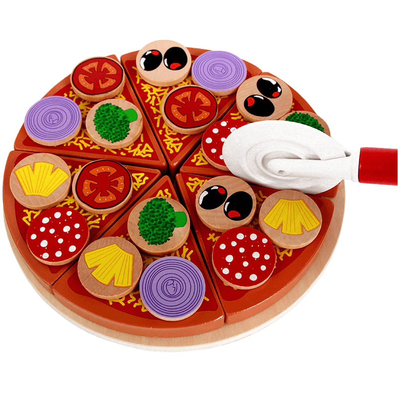 Brinquedo Para Cortar Pizza, Conjunto Educacional De Cogumelos De Madeira