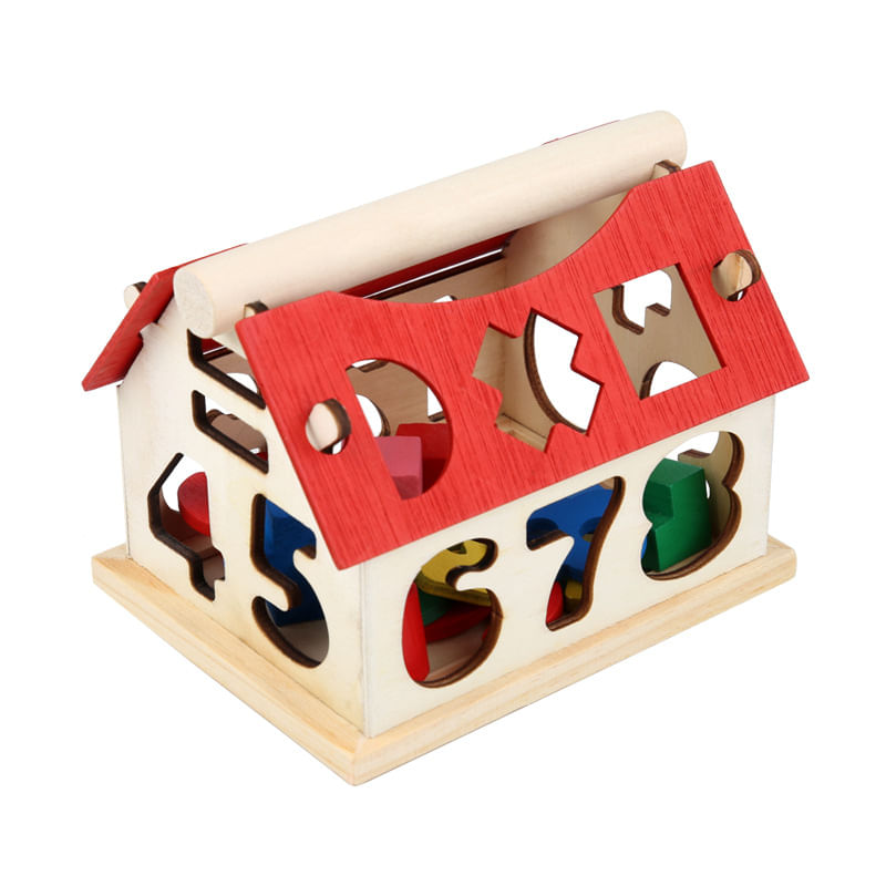 Wooden Number Matching House Toy Early Learning Kids