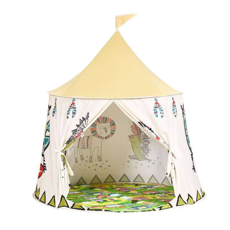 Teepee Play Tent Kids Lion Peach Skin Tecido 116x116x123cm