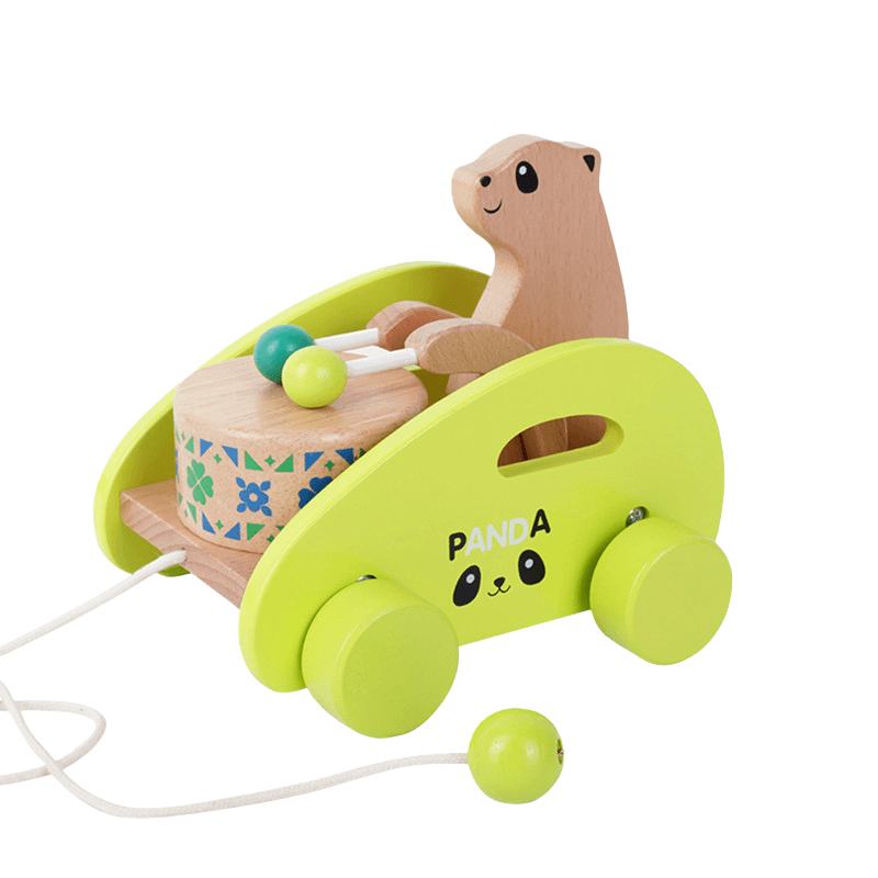 Brinquedo Didático Pull-along Bear De Madeira Para Crianças Pequenas