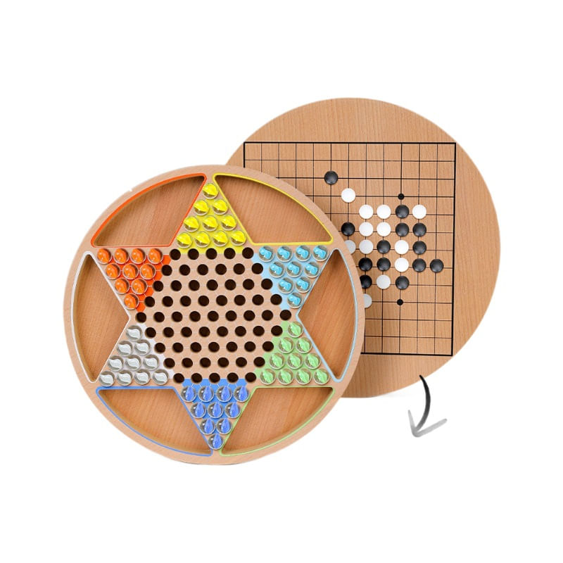 Jogo De Tabuleiro Set Checkers E Five-in-a-row Para Crianças