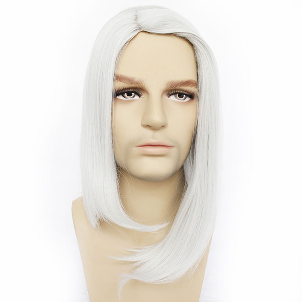 Peruca De Cosplay Overwatch Ashe Party Com Cabelo Sintético Branco