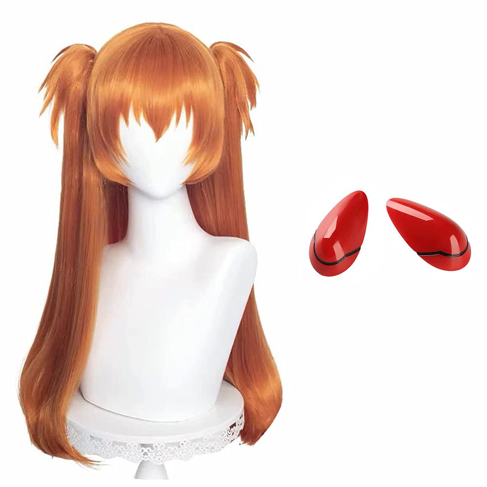 Peruca De Cosplay Wiggy Mermaid Ginger Orange Com Tranças