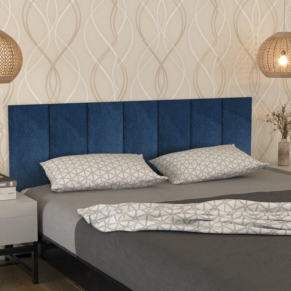 Cabeceira Stick Autocolante Adesiva 1 Módulo 45x20cm - Azul