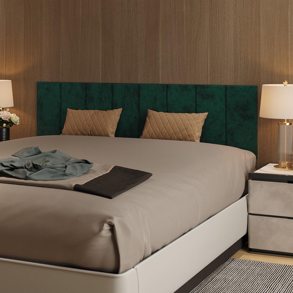 Cabeceira Modular Estofada Adesiva Autocolante Queen 1,60 - Verde