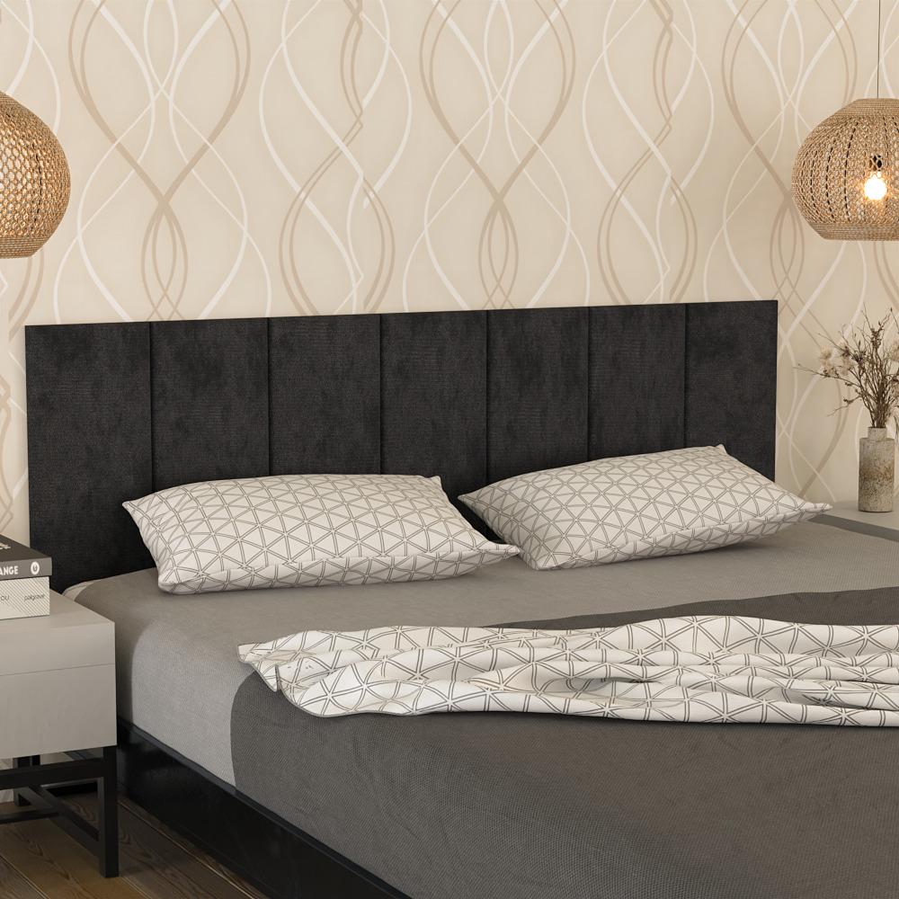 Cabeceira Stick Autocolante Adesiva 1 Módulo 45x20cm - Preto