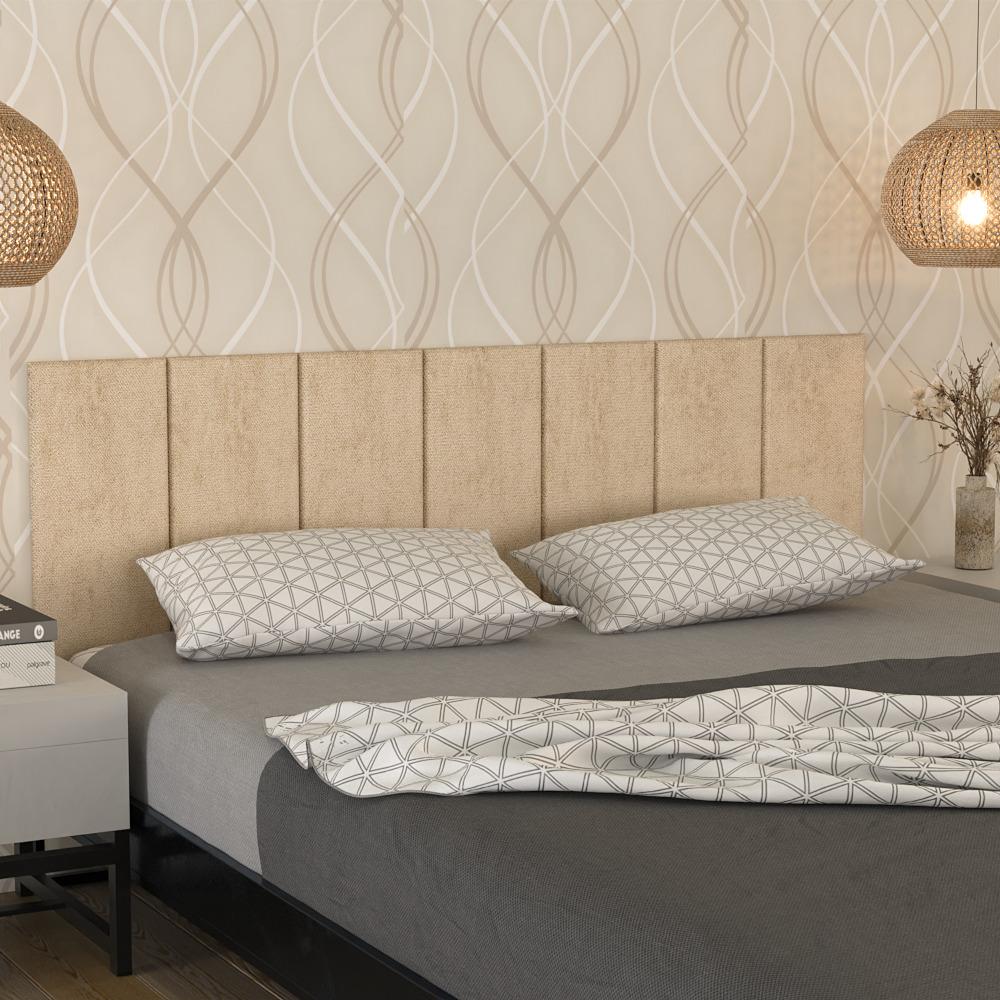 Cabeceira Stick Autocolante Adesiva 1 Módulo 45x20cm - Bege