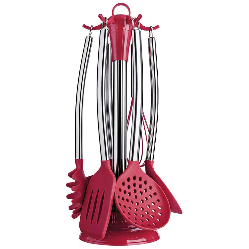 Conjunto De Utensílios De Cozinha Em Silicone Com 7 Peças Euro Home
