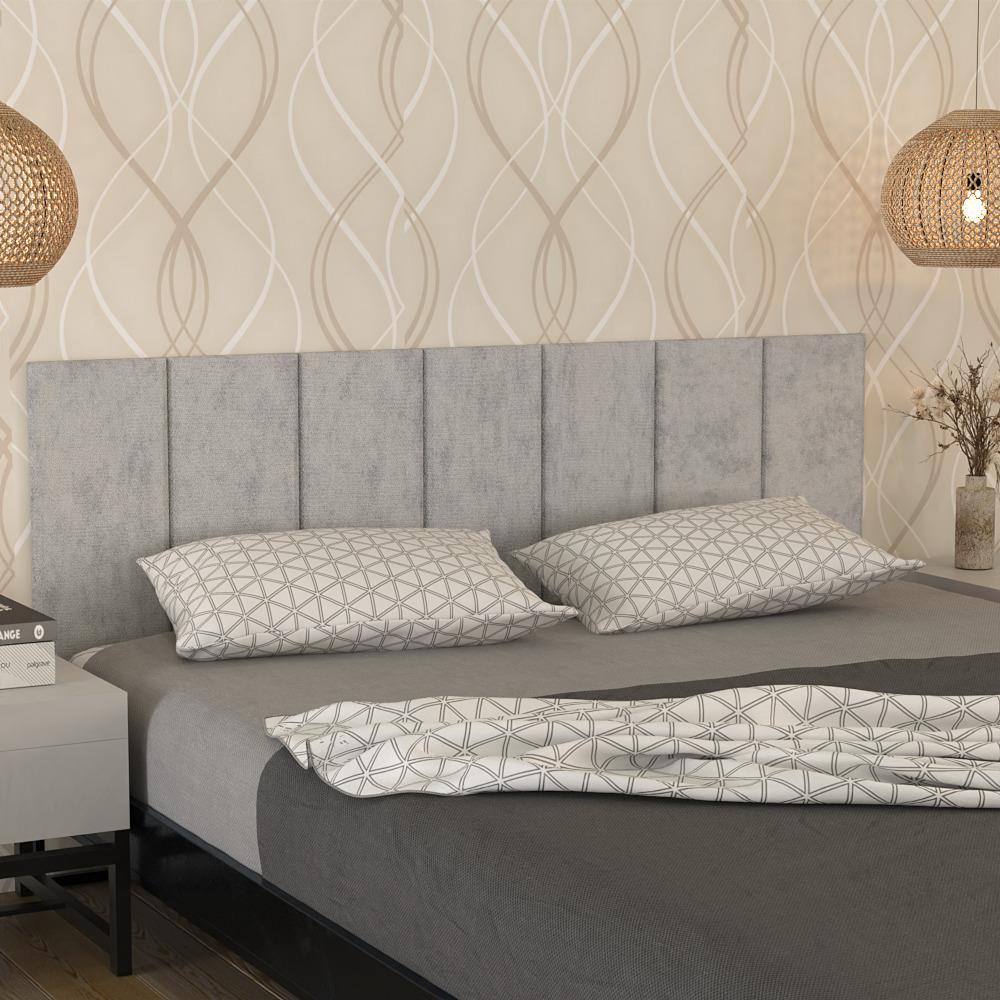 Cabeceira Stick Autocolante Adesiva 1 Módulo 45x20cm - Cinza