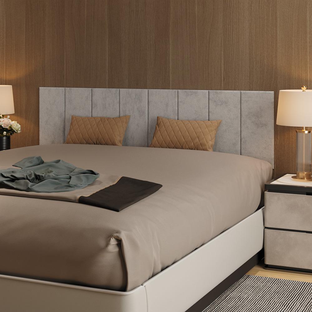 Cabeceira Modular Estofada Adesiva Autocolante Queen 1,60 - Cinza